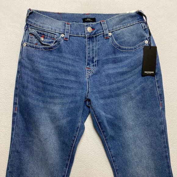 True Religion Bootcut Jeans Mens 34x33.5 Blue BILLY Medium Washed NWT $199 - Picture 3 of 9